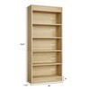 71" Farmhouse Bookcase w/ Double Fluted Design, 5 Tier Tall Bookshelf with Wooden Base, Rustic Vintage Wooden Bookshelf for Office Library - 2 of 4