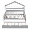 Classic Twin/Full Size Wood House Bed with Twin Trundle Bed, Guardrails and Shelves 4N - ModernLuxe - image 4 of 4