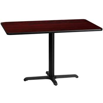 Flash Furniture 30'' x 48'' Rectangular Mahogany Laminate Table Top with 23.5'' x 29.5'' Table Height Base