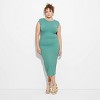 Women's Cap Sleeve Ribbed Midi T-Shirt Dress - Wild Fable™ - 2 of 3