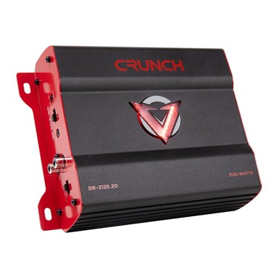 Crunch 3125W 2 Channel Subwoofer Car Audio Amplifier with Adjustable Crossovers, Bass Remote, LED VU-Meter, QTD Cooling and PWM Power Supply