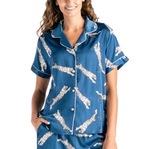Hello Mello Womens Beauty Sleep Satin Pajama Top - 1 of 4