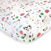 Hudson Baby Infant Girl Cotton Fitted Crib Sheet, Girl Farm Animal, One Size - 3 of 3