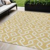 Gold And Ivory Geometric Washable Indoor Outdoor Area Rug - 2 of 4