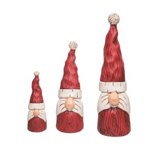Transpac Resin 12 in. Multicolor Christmas Gnome Santa Decor Set of 3 - 1 of 3