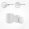 Rosemead Home & Garden, Inc. 3pc Concrete Outdoor Planter Pot Small Medium and Large with Drainage Hole White - 4 of 4