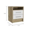 NicBex 16"Wide Nightstand with 2 Drawers Farmhouse Wooden Side Table with Open Storage Shelf for Bedroom,Living Room - 3 of 4