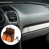 Unique Bargains 1 Pc Car Trash Can Hanging Trash Bin 3.5" Length 2.0" Width 4.3" Height Orange Brown Faux Leather - 2 of 4