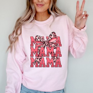 Simply Sage Market Women's Graphic Sweatshirt Coquette Mama Leopard Heart - 1 of 4
