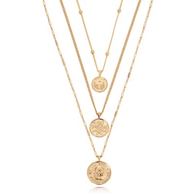 Three Coins Necklace Set - Ettika Gold