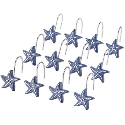 The Lakeside Collection Seashell Bath Collection - Set of 12 Shower Hooks 12 Pieces