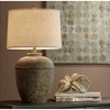 John Timberland Otero Rustic Table Lamp Southwest 27" Tall Faux Mottled Stone Cream Linen Drum Shade for Bedroom Living Room Bedside Nightstand Kids - image 3 of 4