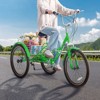 VEVOR Folding Adult Tricycle, 24-Inch 7-Speed Adult Folding Trikes, Carbon Steel 3 Wheel Cruiser Bike with Basket & Adjustable Seat - 2 of 4