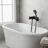 PROOX 5.31 in. Lift-Up Diverter Tub Spout with 6 Spray Handheld Shower in Oil Rubbed Brozne - 2 of 4