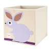 3 Sprouts Large 13 Inch Square Children's Foldable Fabric Storage Cube Organizer Box Soft Toy Bin 2 Piece Bundle with Blue Cat, Bunny Rabbit Designs - image 4 of 4