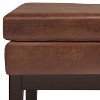 CAVINAS Rustic Double Cushion Small Ottoman Bench with Wooden Legs,Upholstered Shoe-Changing Bench for Bedroom,Entryway - 4 of 4