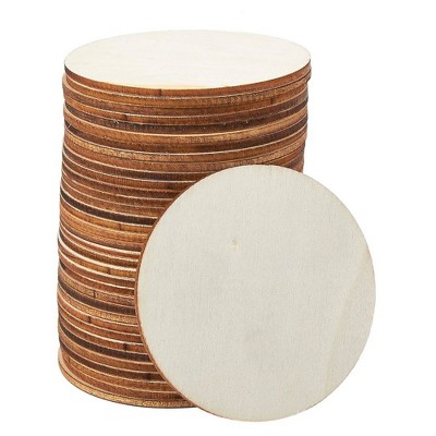 Juvale 36-Pack Unfinished Round Natural Rustic Wooden Cutout Circle for DIY, 3-Inch