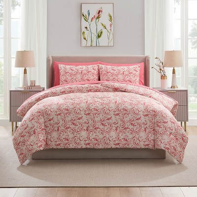 Nestl Bed in a Bag, 7pc Comforter Set Biomorphic Design, Modern Comforter Sets with Sheets, Queen Bed in a Bag, Pink — фото 6