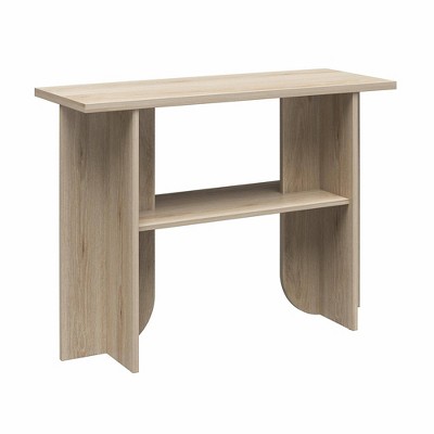 Light Oak Engineered Wood Minimalist Console Table