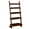 Antique Oak 1pc Ladder Shelf 5-Tier Shelf for Books Modern Style Living Room Display Shelf / Book Shelf - 4 of 4