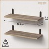 SEVOBAL Utility Storage Shelves Rustic Wood Floating Shelves Set for Bathroom Bedroom and Living Room, Brown, 16.5"*6"*0.6" - 4 of 4