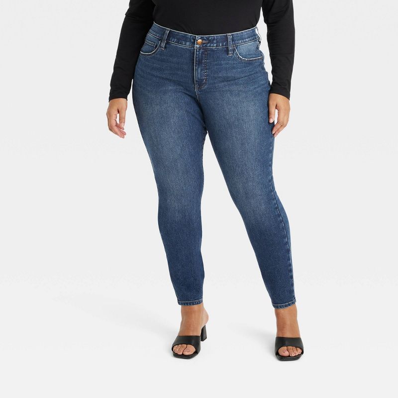 Women's Mid-Rise Skinny Jeans - Ava & Viv™, 1 of 4