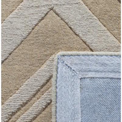 Handmade Dark Gold Wool Chevron Area Rug