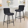 MAYEERTY Black 2-Pack Faux Leather Counter Bar Stools, Modern Design for Kitchen Islands & Dining Rooms - 2 of 4