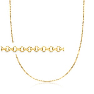Pure Collection by Ross-Simons 2.5mm 14kt Yellow Gold Rolo-Link Necklace - 1 of 4