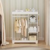 KWPZQEB Kids Dress Up Storage, Play Armoire with Hooks, Open Hanging Closet Wardrobe with Hanging Rod & 3-Tier Shelves for Bedroom,Nursery, White - 2 of 4