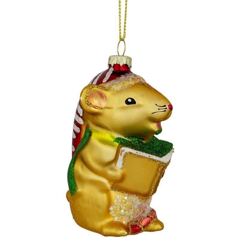 Northlight 3" Caroling Mouse Glass Christmas Hanging Ornament, 3 of 6