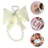 Unique Bargains Faux Pearl Bow Handbag Charms Keychains 1 Pc - 3 of 4