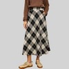Anna-Kaci Women's Plaid A-Line Midi Skirt with High Waist - 3 of 4