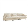 130"Extra Large 3 Seat Modern Velvet Sofa, Oversize Sofa, Clould Like Comfortable Seat and Back Support, Cream - 3 of 4