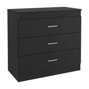 Lyngins Modern 3-Drawer Dresser with Metal Hardware,Wood Chest of Drawers with Black Wengue Finish,Storage Furniture for Bedroom,Living Room - 1 of 4