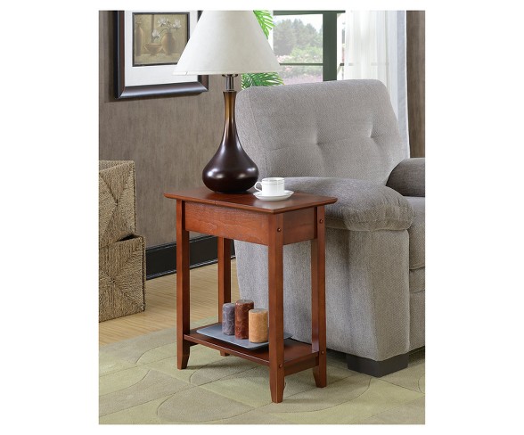 American Heritage Flip Top End Table - Mahogany - Johar Furniture