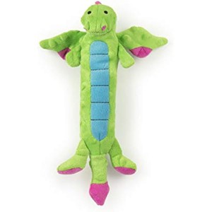 goDog Bubble Plush Skinny Dragons Squeaky Plush Dog Toy, Chew Guard Technology - Green, Small - 1 of 1