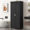 INFURNIC Decorative Storage Cabinets Two-Door Storage Cabinet with Adjustable Shelf for Bathroom and Office, Black, 29.25"*14.6"*71.25" - 4 of 4
