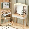Lighted Vanity Desk with Sliding Mirror, Adjustable LED Lighting & Open Storage, Modern 31.5" MDF Makeup Table for Bedroom-3irtyhousy - 4 of 4