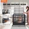 Munora - 42 Inch Heavy Duty Dog Crate with 3 Doors - Lockable Wheels & Removable Tray - Medium Large Dog Kennel - 2 of 4