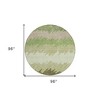 Beige And Olive Green Striped Washable Indoor Outdoor Area Rug - 3 of 4