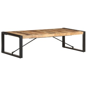 vidaXL Coffee Table 55.1"x27.6"x15.7" Rough Mango Wood - 1 of 4