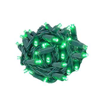 Novelty Lights LED Christmas String Lights 70 Mini Bulbs (Green Wire, 24 feet)