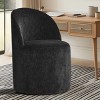 Best Home Office Chair with Wheels Chenille Barrel Upholstered Office Chair Armless for Home Office,Living Room-Tanpinhause - 2 of 4