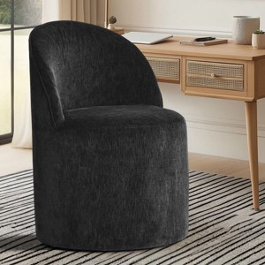 Armless Rolling Office Chair with Casters, Upholstered Chenille Desk Chair for Home Office, Workspace or Study Room-Maison Boucle - 1 of 4