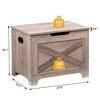 Whizmax Wood Storage Bench, Farmhouse Entryway Chest with Seating & Safety Hinge, Multi-Functional Trunk for Bedroom, Living Room, Grey - 2 of 4