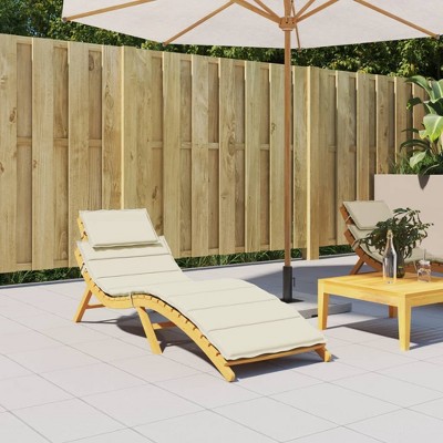 vidaXL Sun Lounger Cushion Cream 73.2 in.x22.8 in.x1.2 in. Oxford Fabric