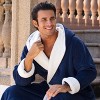 ADR Men's Robe, Plush Fleece Hooded Bathrobe Man, Long Warm Cozy Bath Robe Man - 4 of 4