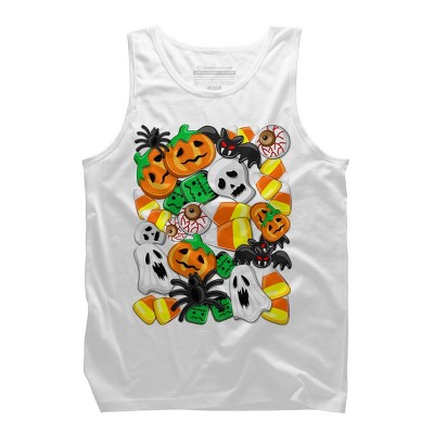Men's Design By Humans Halloween Spooky Candies Party By BluedarkArt Tank Top