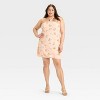 Women's Knotted Y-Neck Linen Mini A-Line Dress - Wild Fable™ - 3 of 3